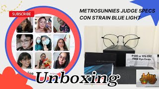 Metrosunnies Judge Specs Con strain Anti Radiation  Unboxing  Shoppee Haul [upl. by Hamrah]