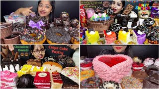 ASMR Chocolate cake 🍰 Donut🍩 Truffle Vennila Icecream 🍨 Cake Eating Mukbang Fast Eating Show [upl. by Crandale721]