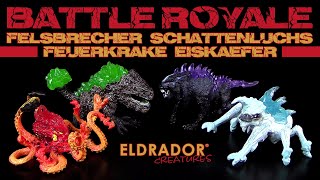 Schleich ® Eldrador ® Creatures Battle Royale Felsbrecher vs Schattenluchs vs Feuerkrake vs Eiskäfer [upl. by Weston]