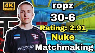 ropz 306 Rating291 Matchmaking Nuke POV  Oct 5 2024 cs2 pov [upl. by Elletsirhc12]