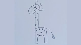 EASY Kids Giraffe Drawing Tutorial  Learn to Draw Giraffes Easy [upl. by Athiste]