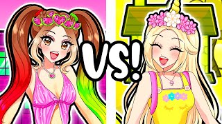 24 HOURS in a PINK VS YELLOW Brookhaven WORLD ft Sanna [upl. by Airrej]