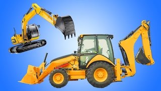 Backhoe Excavator  Kids Show Construction Vehicles on Job Site  Animation Cartoon [upl. by Obediah371]