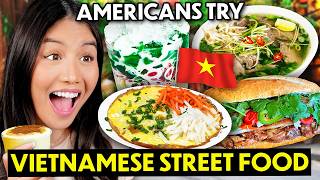 Americans Try Vietnamese Street Food For The First Time Phở Chè Thái Bánh Xèo [upl. by Huntlee]