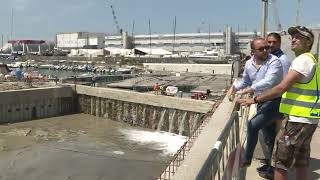 Genova partito riempimento dei canali del Waterfront Lingegnere Cocchi quotAl lavoro per la cittàquot [upl. by Lawtun]