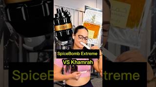 Perfume SpiceBomb Extreme VS Lattafa Khamrah Versus de Perfumes perfume spicebomb [upl. by Pierpont]