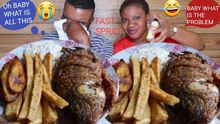 BAD IDEAFART SPRAY MUKPRANK ON MY HUSBAND MUST WATCH FRY PLANTAIN YAM AND TILAPIA [upl. by Ling347]