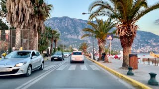 Driving sunset time in Kalamata  Greece  2022  HDR 4K [upl. by Sharona]