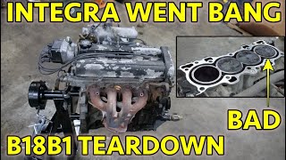 Blown Acura Integra B18B1 Complete Engine Teardown A Crankcase Catastrophe [upl. by Hilary703]