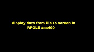 display data from file to screen in RPGLE as400 [upl. by Inhoj]