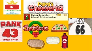 Papas Cheeseria  RANK 43  All Christmas Toppings Unlocked [upl. by Lynnelle]