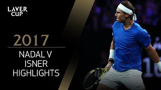 Rafael Nadal v John Isner highlights Match 11  Laver Cup 2017 [upl. by Adnaloy]