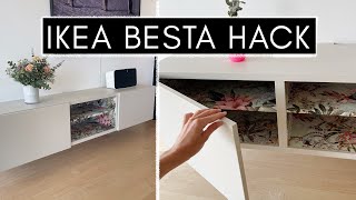 IKEA BESTA streichen amp tapezieren mit MissPompadour Kommode mit Tapete pimpen  IKEA Hack [upl. by Davidde]