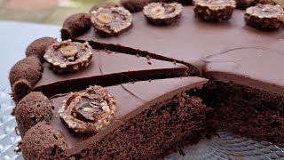 1zu1 wie Ferrero Rocher  schneller Schoko Kuchen [upl. by Enwad]