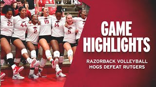 Highlights Hogs Defeat Rutgers  RAZORBACK VOLLEYBALL [upl. by Kassity]