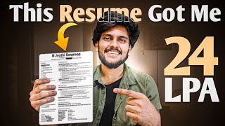 Resume That Got me 24 LPA  Resume Guidance For Freshers  Tips and How to Make Resume [upl. by Waller]