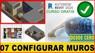 ✅710 CURSO COMPLETO de REVIT 2020 GRATIS  CONFIGURAR MUROS TUTORIAL para principiantes [upl. by Godard]