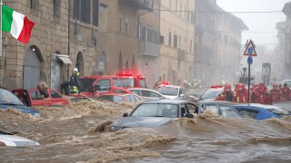 Shocking images in Catania Italy Flood hit the region people were stranded [upl. by Neerroc745]