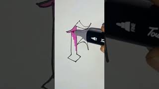 Letter F  Calligraphy art shorts satisfying satisfyingvideo trendingvideo [upl. by Ramsey9]