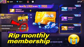 Monthly membership diamonds change  free fire [upl. by Gerrald]