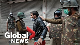 Coronavirus outbreak Indian police break up citizenship protests as lockdown enforced [upl. by Aihpos]