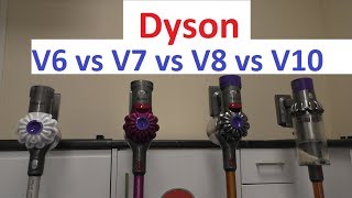 Dyson Comparison V6 vs V7 vs V8 vs V10 [upl. by Brinn]