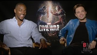 Anthony Mackie amp Sebastian Stan Interview  Captain America Civil War [upl. by Eirased]