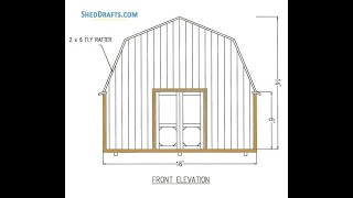 16x24 Gambrel Barn Shed Plans Blueprints [upl. by Arvad]