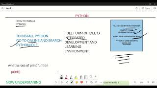 understanding python class 11role of print  basic 💯 free notes [upl. by Aikit]