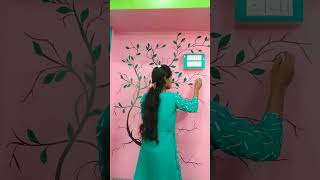 New wall paintinghomepainting walldrawing art vairaltoday youtubeshortshortsreelssubscribe [upl. by Nnayram]