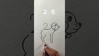 Simple dog drawing with pencil step by step [upl. by Anerroc]