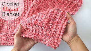 Crochet Easy Elegant Baby Blanket  One Row Repeat [upl. by Angell999]