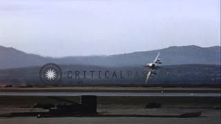 A US Air Force F100 Supersabre jet gets trapped in a quotsabre dancequot and crashes aHD Stock Footage [upl. by Ahsoem]