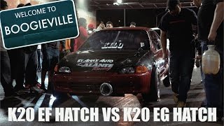 Chopped Up Stock K20 EF Hatch vs Stock K20 Eg hatch Head Up [upl. by Gerri]