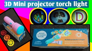 Mini projector torch light for kids unboxing and review  Noshe vlogs [upl. by Sandell]