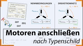 Aufgabe 008  Motortypenschild  Motor richtig anschließen  Stern Dreieck  Elektroniker [upl. by Eiuqnom]