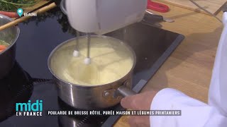 Poularde de bresse rôtie purée maison et légumes printaniers [upl. by Domenico]