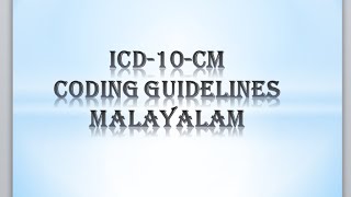 ICD10CMCHAPTER 5MALAYALAMMEDICAL CODING GUIDELINES [upl. by Haodnanehs]