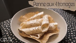 RECETTE ORIGINAL PENNE AUX 4 FROMAGES 🧀🧀🧀🧀 AVEC TUILE DE PARMESAN [upl. by Misti]