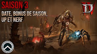 SAISON 3 ► BONUS QUALITÉ DE VIE TOURNOI ★ DIABLO 4 [upl. by Elyk]