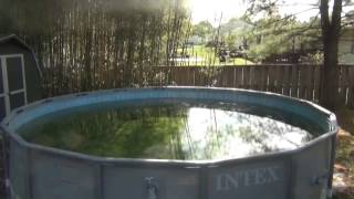 Intex Pool 16ft Round  D Frame  Time Lapse Draining [upl. by Naicul]