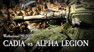 Astra Militarum vs Alpha Legion  Warhammer 40k Battle Report [upl. by Iggam]