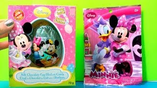 Huge Disney Minnie Mouse Chocolate Egg Surprise amp Surprise bag Minnie Mouse Bowtique [upl. by Nelleyram]