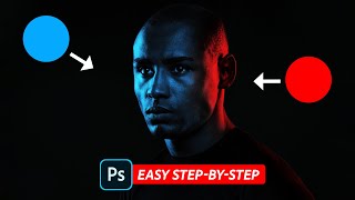 Simple Way To Apply a DUAL LIGHTING Effect In Photoshop [upl. by Sydalg]