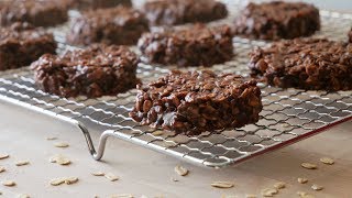 Schoko Haferflocken Kekse Ohne Backen  No Bake Chocolate Oatmeal Cookies  ENG SUBS [upl. by Adlin]