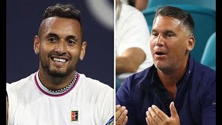 Nick Kyrgios vs fan during Miami Open 2019 at Sunday Night after underarm serve [upl. by Eekaz]