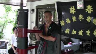 Wing Chun Singapore Wooden Dummy Demonstration [upl. by Shatzer]