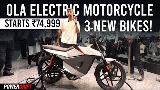 Ola Roadster electric motorcycle range starts at ₹75000  PowerDrift QuickEase [upl. by Reginald]