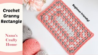 Crochet Granny Rectangle Pattern  Easy and great for blankets [upl. by Llerrah]