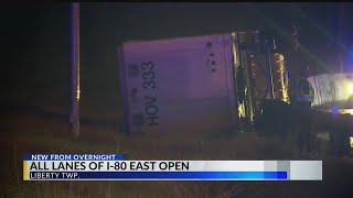 Trailer unhitched from semi in crash along I80 overnight [upl. by Anilehcim712]